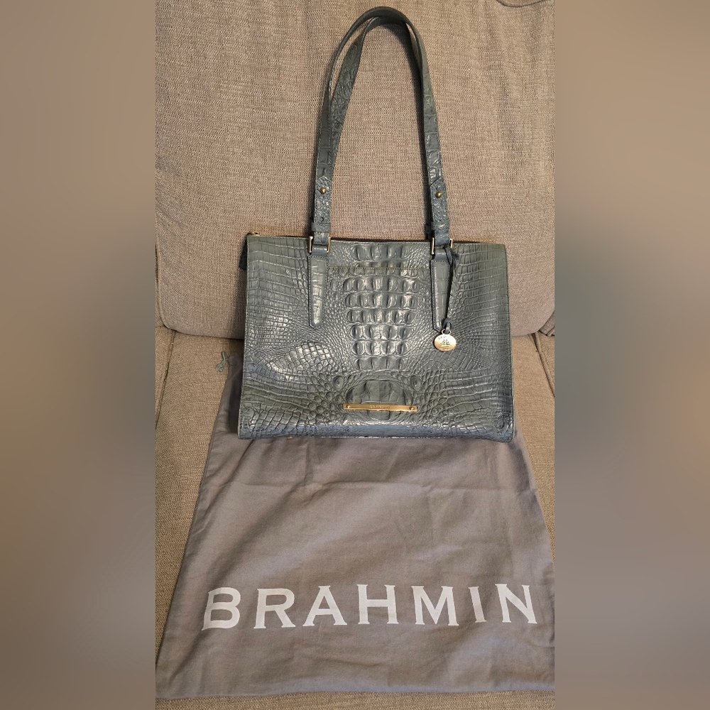 Brahmin Melbourne Anywhere Shoulder Bag with Crocodile Embossed Texture